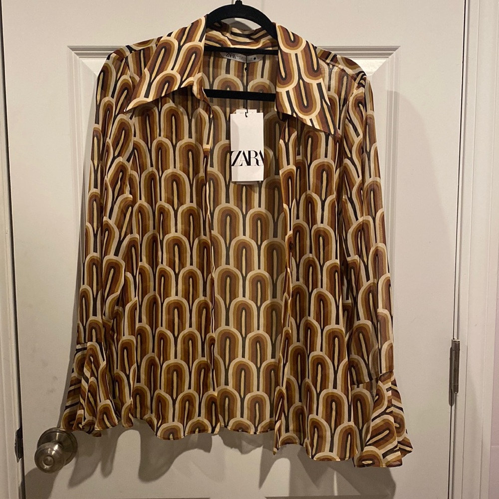 Zara sheer button up